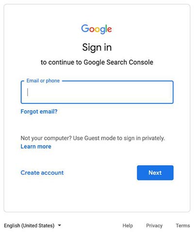 Google Search Console Sign In