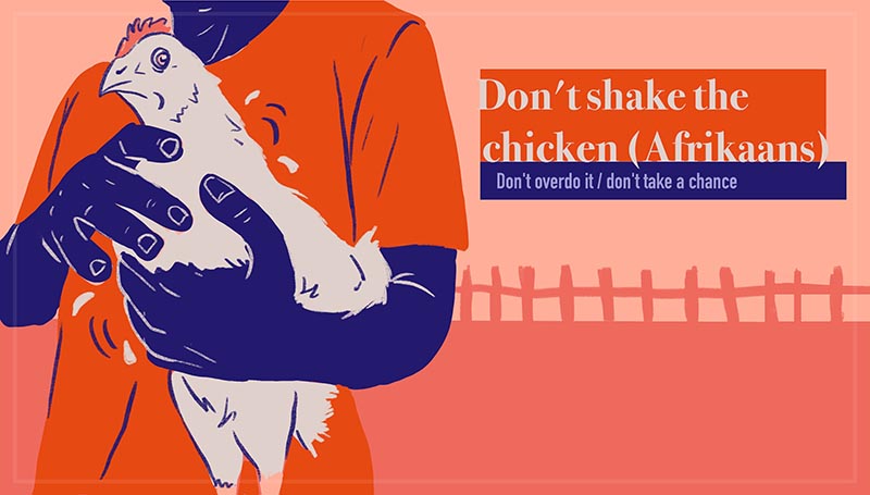 Don't shake the chicken - Moenie die hoender ruk nie (Afrikaans)