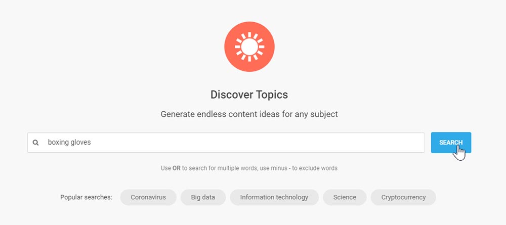 buzzsumo discover topics tool