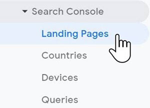 Search Console Landing Pages